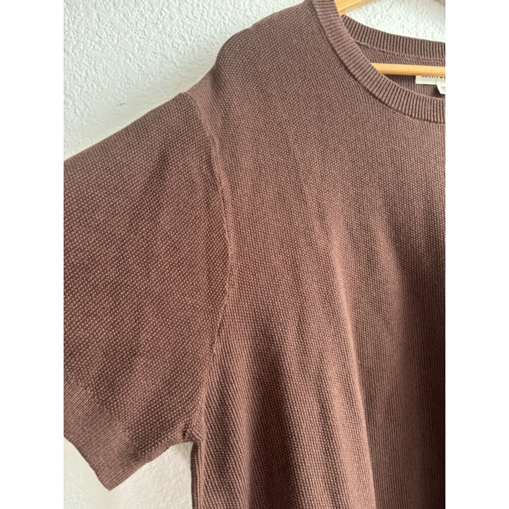 Lucky Brand Short Sleeve Knit Shirt in Chocolate Brown Cotton Mens XXL New - Picture 3 of 7